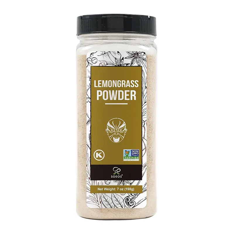 Soeos Lemongrass Powder 7 ounce (198g), Lemongrass Herb, Lemongrass Powder Bulk, Freshly Ground Dried Lemongrass, Natural, Non-GMO Verified, Kosher, Flavorful Herb for Tea