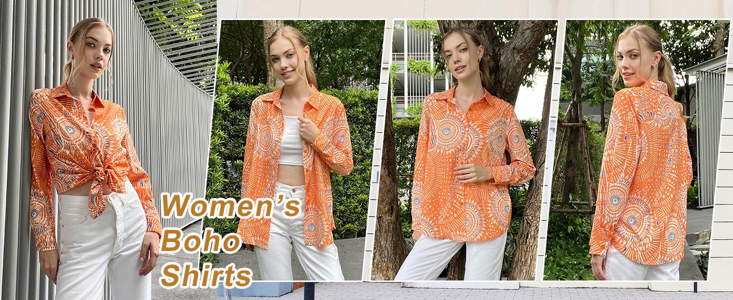 ZEAGOO Women's Longsleeves Button-Down Blouse, Floral Printed Lady Top with Elegance Style, Business Casual Work Outfits (S-XXL)