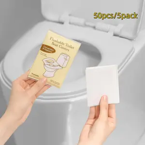 Disposable Toilet Seat Cover, 1 Set Portable Flushable Toilet Seat Cover, Bathroom Supplies for Home & Travel & Camping, Toilet Lid Cover, Toilet Seat Protector