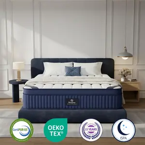 【LIVE Exclusive-SD】12/14/16 inch Queen King California King Size Mattress in a Box,Medium firm Pocket Spring and Gel Memory Foam for Superior Comfort, Strong Edge Support Hybrid Pocket Coil Mattress Hybrid Gel Memory Foam Mattress Lumbar, colcho para cama