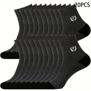 Men's 20-Pair Deodorant Socks, Wicking, Comfortable, Breathable for Outdoor Exercise & Daily Use