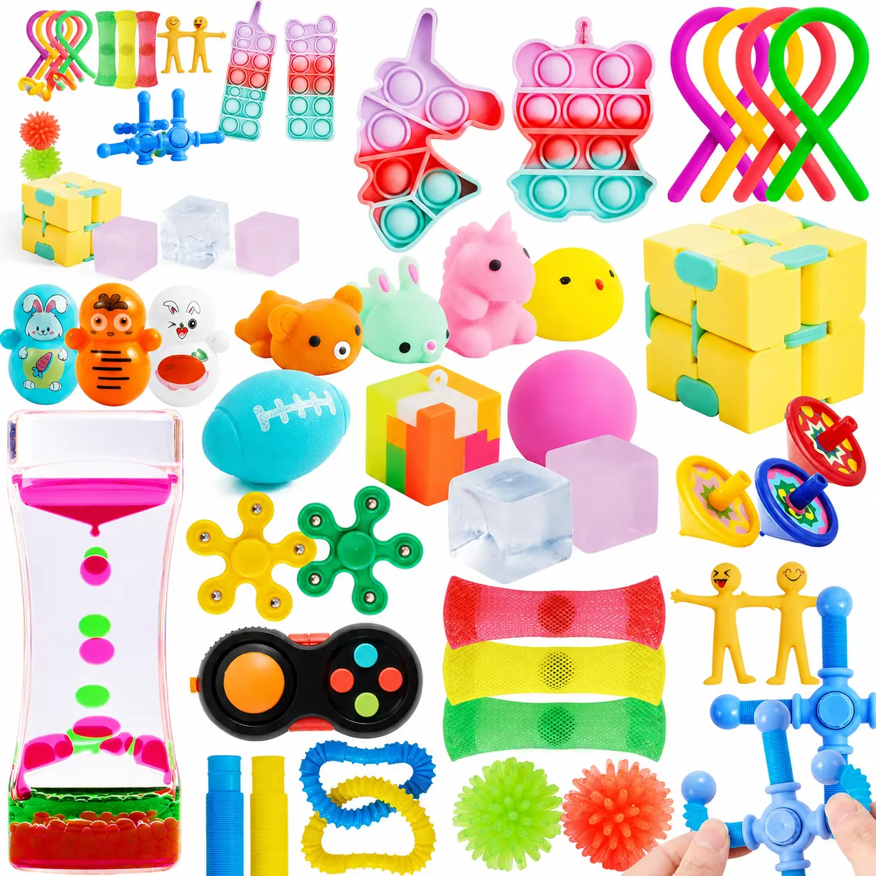 36 PCS Fidget Toys Set for Kids & Adults, Sensory Toys Pack for Autism, ADHD, ADD & OCD, Stress Relief and Anxiety Relief Toys, Classroom Prizes, Party Favors, Travel Toys with Motion Timer & Gift Box