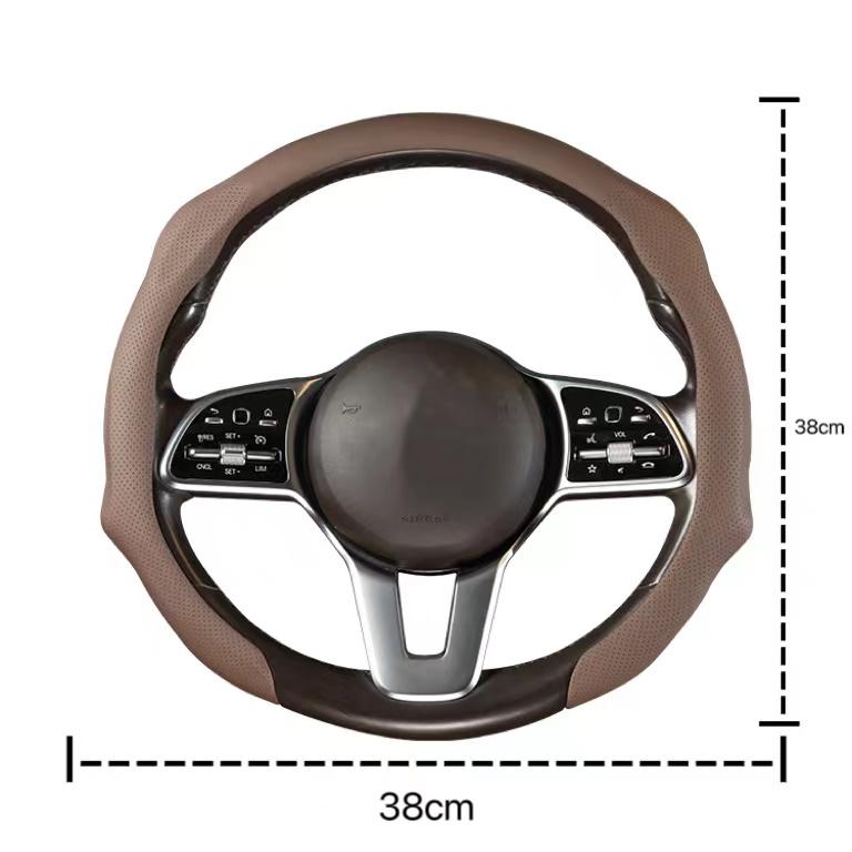 New Car Models Napa Nappa Leather Steering Wheel Cover - Quick Turn, Non-Slip, Breathable, Ultra-Thin, Suitable for Four Seasons
