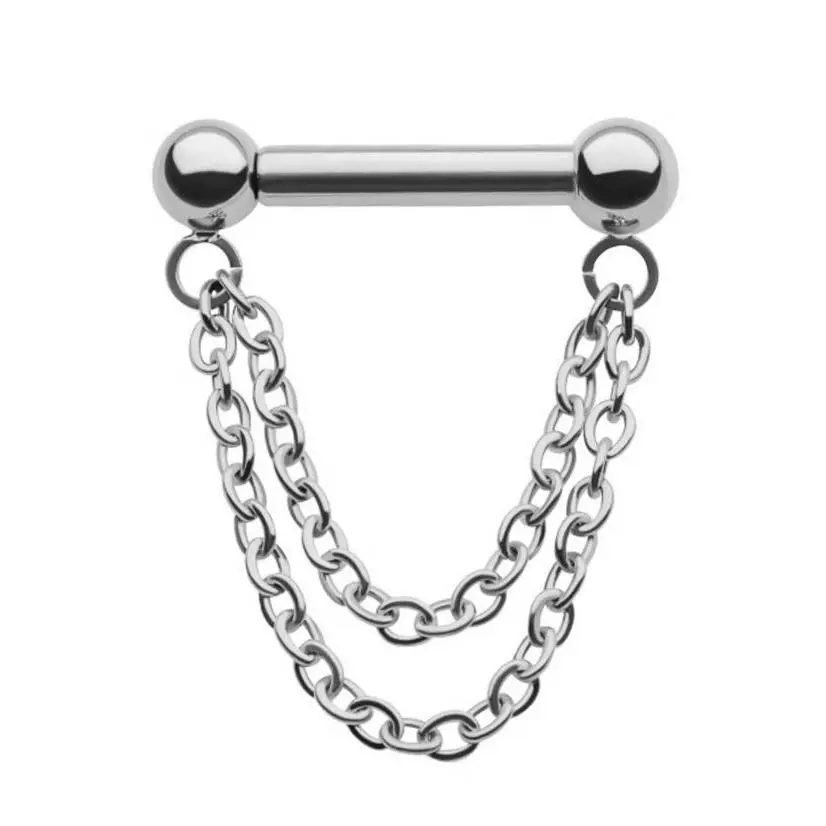 Double Dangle Chain Threadless Barbell
