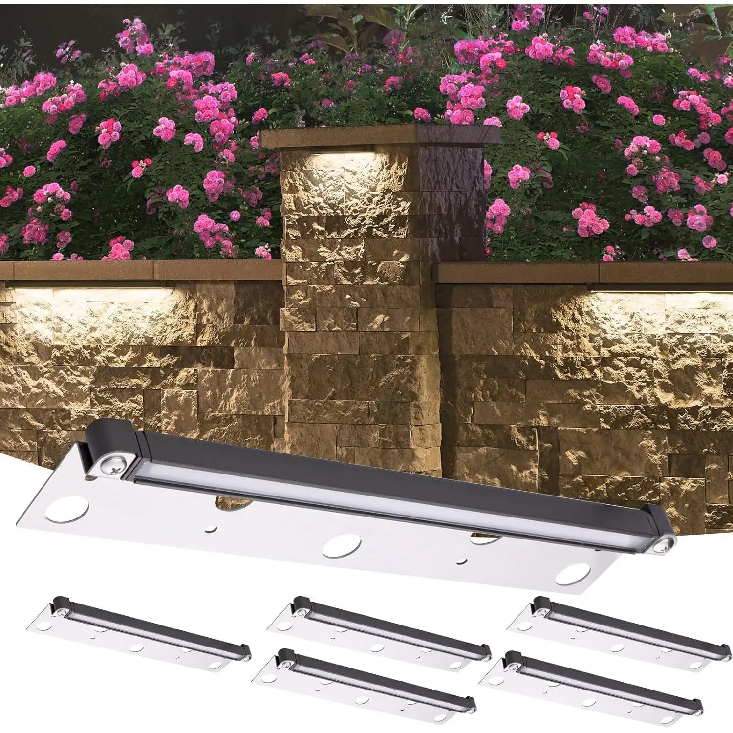 LED Hardscape Light, Paver Wall Light 13 Inch, 3W 12V Low  Garden Pathway Deck Step Lamp, Warm White 2700K, Outdoor IP65  6 Pack