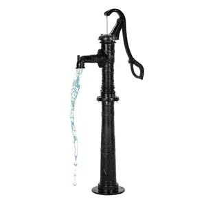 VEVOR Well Hand Pitcher Pump, 20 ft Max Lift, Antique Cast Iron Manual Hand Water Pump with Heightening Base, NPT 1-1/4in Connection, Easy Installation, for Outdoor Garden, Pond, Yard, Farm, Black