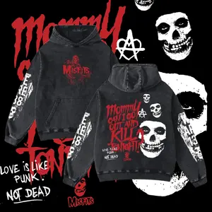 [MetalStyle] Misfits -Mommy, Can I Go Out And Kill Tonight Unisex 100% Heavyweight Cotton T-Shirt, Acid Washed Hoodie – Retro Y2K punk rock Streetwear Top Classic Hoodie Tshirt, Horror Punk Music Shirt, Alternative Streetwear Essential for Rock Lovers