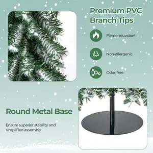 COSTWAY - 4/5/6 Feet Artificial Christmas Tree Set of 3 with Realistic Accumulated Snow