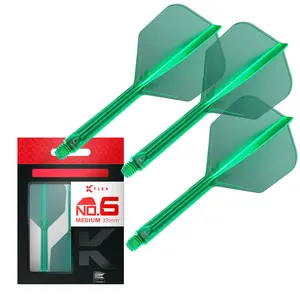 Target Darts K Flex Integrated Dart Flight and Shaft, No.6 | 3-Pack K-Flex - No. 6, Kflex Precision-Molded 2-in-1 Dart Flights and Dart Shaft | Professional Dart Accessories