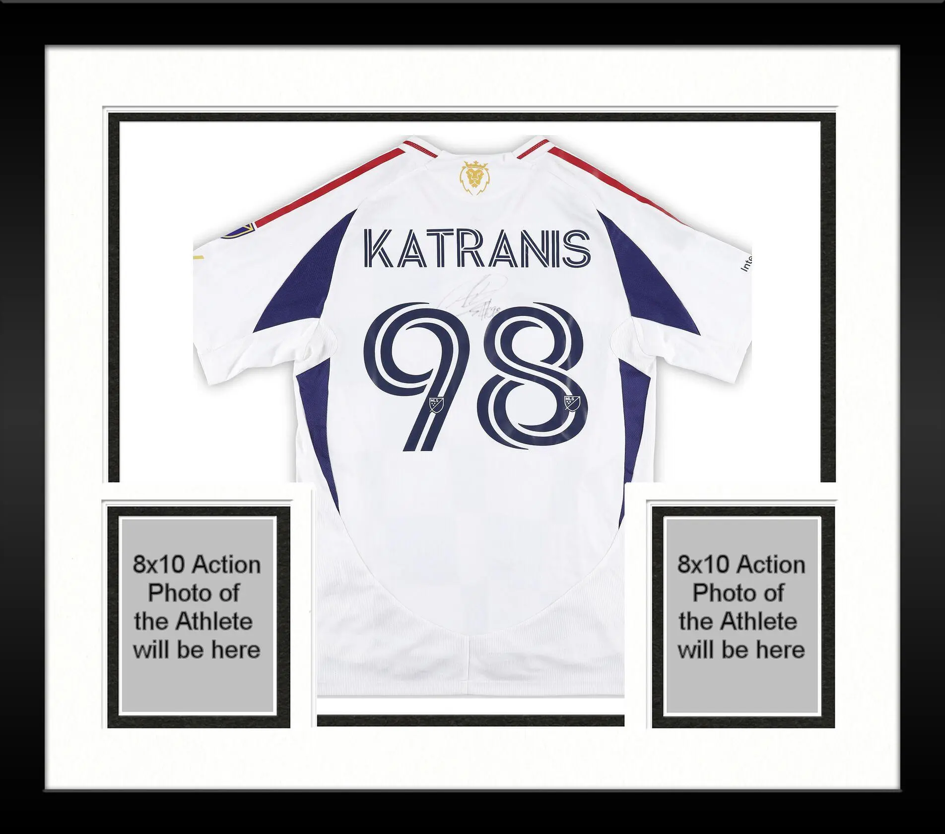 Framed Alexandros Katranis Real Salt Lake Autographed Match-Used #98 White Jersey from the 2025 MLS Season - Size M - Fanatics Authentic Certified - Soccer Memorabilia