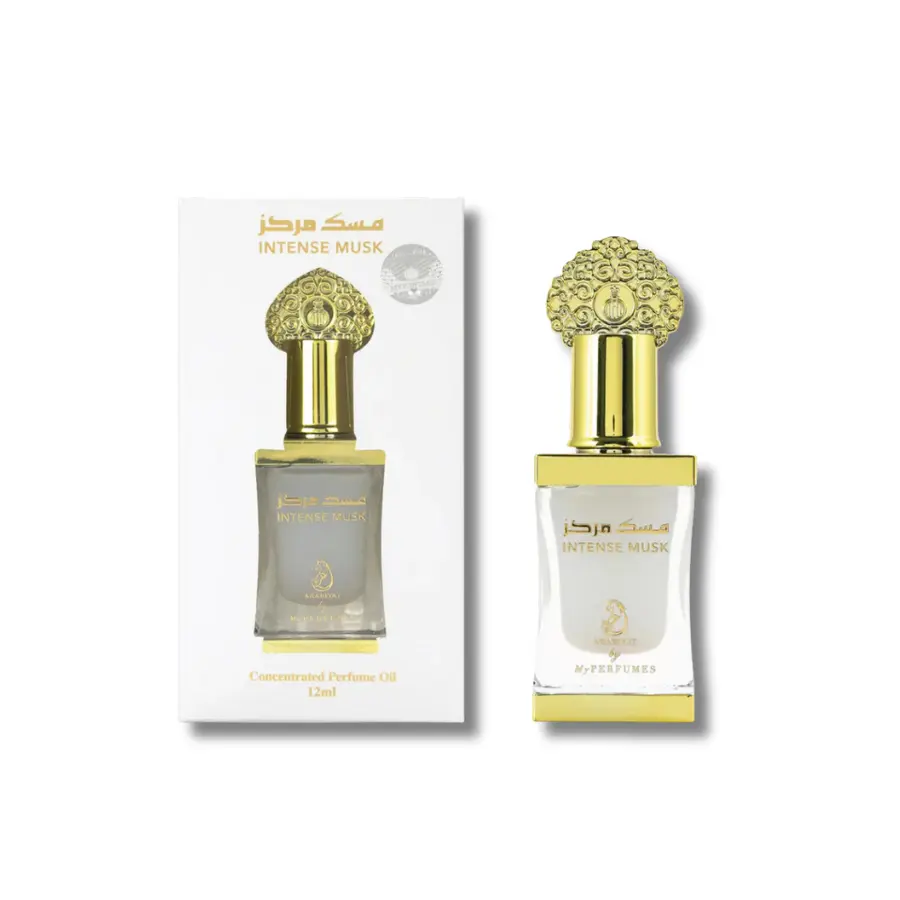 Arabiyat Intense Musk Perfume Oil, a Long-Lasting Unisex Fragrance | Floral Aromatic Scents with Sandalwood & Citrus | 0.4 fl oz Single Item, Floral Woody Amber, Pure Musk, Long Musk Trail
