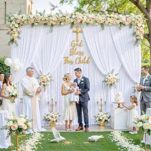 30ft x 10ft Wrinkle Free White Backdrop Curtains for Wedding Parties White Backdrop Photo Backdrop Drapes for Bridal Shower Photography Background 5ft(W) x 10ft(H), 6 Panels