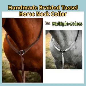 Handmade Braided Tassel Horse Neck Collar, Horse Training Rope & Decorative Neck Strap, Equestrian Supplies