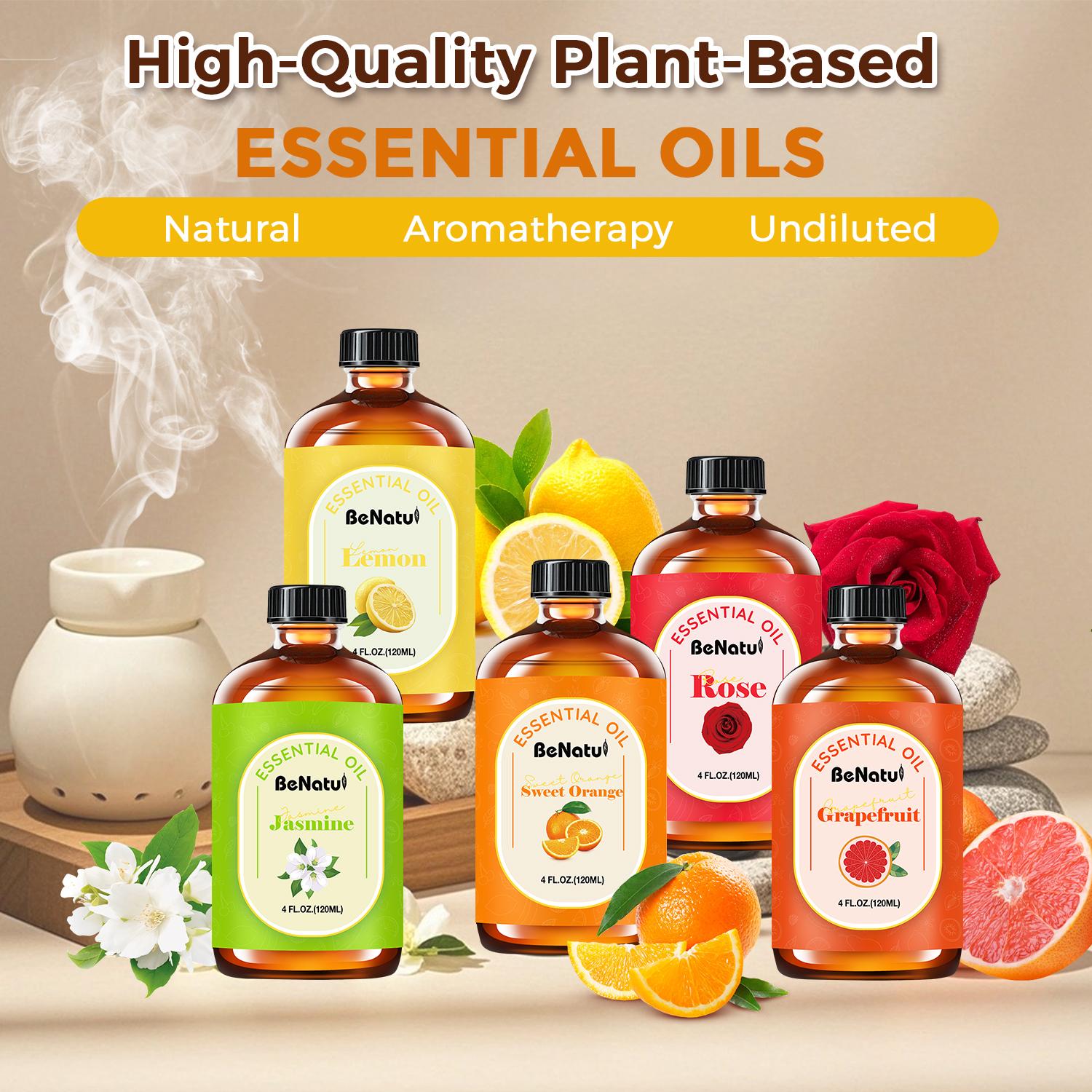 Benatu Essential Oil, Peppermint, Lavender, Eucalyptus, Frankincense For Diffusers, Humidifier Car Air Freshener, Soap Making, Candles, Christmas And New Year Gifts, DIY Candles/Soap 120ml