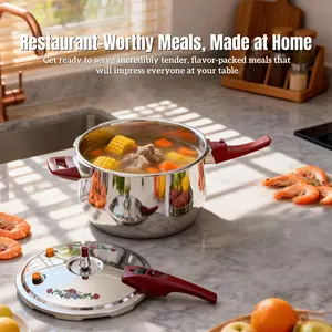 24cm 7.4QT (7L) Pressure Cooker | Explosion-Proof, Induction/Gas Compatible | Fast Cooking for Home & Restaurant