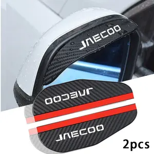 Jaecoo 2pcs Car Rearview Mirror Rain Shield, Waterproof Anti-Fog Anti-Glare, Clear Vision in Rainy Weather, Carbon Fiber Texture Design
