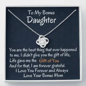 Stepdaughter Necklace, To My Bonus Daughter Love Knot Necklace, Bonus Daughter Necklace, Step Daughter Necklace, Gifts For Stepdaughter, Gifts For Bonus Daughter
