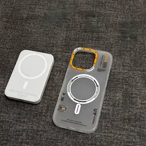Magsafe strong magnetic charging is suitable for Apple 17promax mobile phone case M1 orange lens frame 17 new iPhone16pro skin matte 15promax tide brand 14 personality 13 anti-drop Shockproof with Protector
