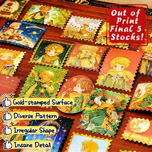[120 Sheets Little Prince Stickers] 4 Series of 120pcs Exquisite Stamp Sticker, Gold-Stamped Stickerhaul, Glitter Sticker Scrapbook | Self-adhesive, Diverse Pattern | Stationary, Stamp Collection, Seal Stickers, Thanksgiving Gift, Halloween Decorations