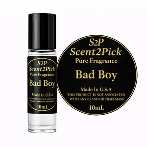 Bad Boy Inspired Roll-On Fragrance Oil 10ml – Alcohol-Free Long-Lasting Men's White Pepper, Black Pepper & Bergamot