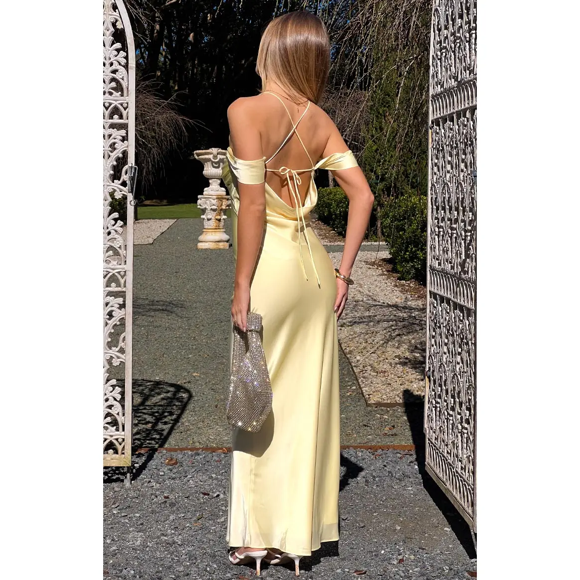 Danni Light Yellow Tie Off Shoulder Formal Maxi Dress - TikTok Shop Danni Light Yellow Tie Off Shoulder Formal Maxi Dress - TikTok Shop