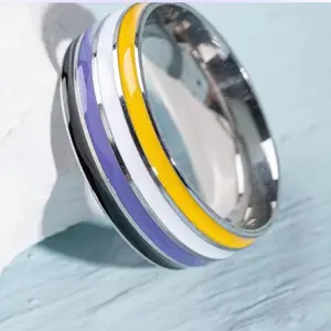 Asexual Nonbinary Transgender Stainless Steel Ring No Gemstones Minimalist Design for LGBTQ+ Community Comfortable Everyday Wear