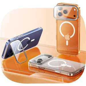 for iPhone 17 Pro Max Magnetic Case with Foldable Stand, Full Camera Protection, Handheld Selfie, Never Yellowing, Camera Control Button, Speaker dust-Proof, Drop Protection, Clear