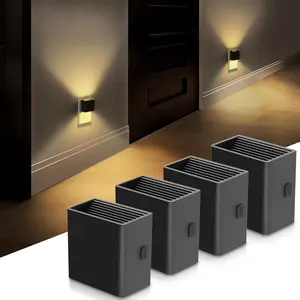 LED Night Lights Plug into Wall 2 Pack 3 Level Brightness Adjustable Dusk to Dawn Sensor for Bedroom Bathroom Hallway 3001K