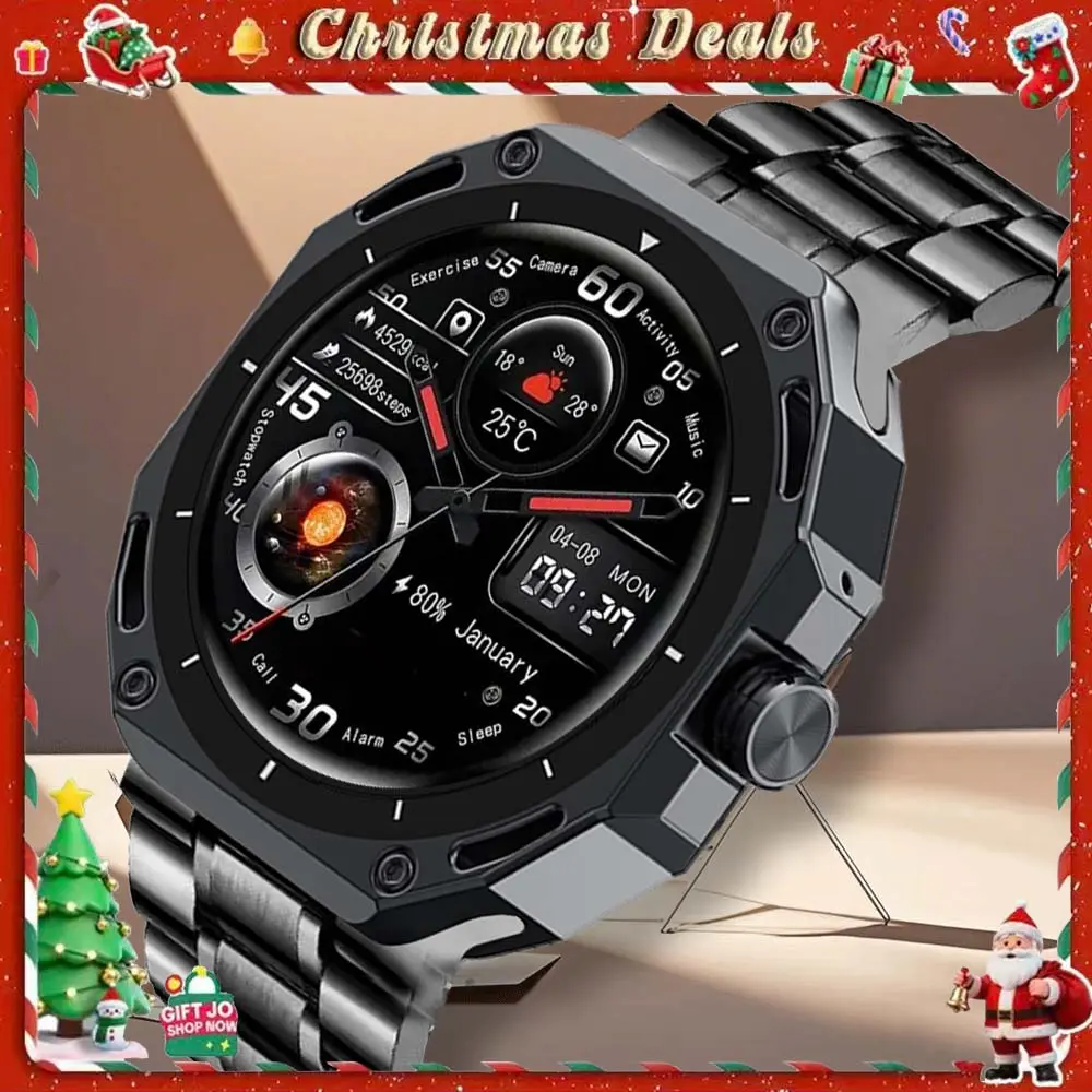 Sport Men's Smartwatch for Fitness 1.52 Inch HD Screen BT-compatible Calling Health Tracker Sports Mode Notification Voice Assistant Outdoor Sport Watch
