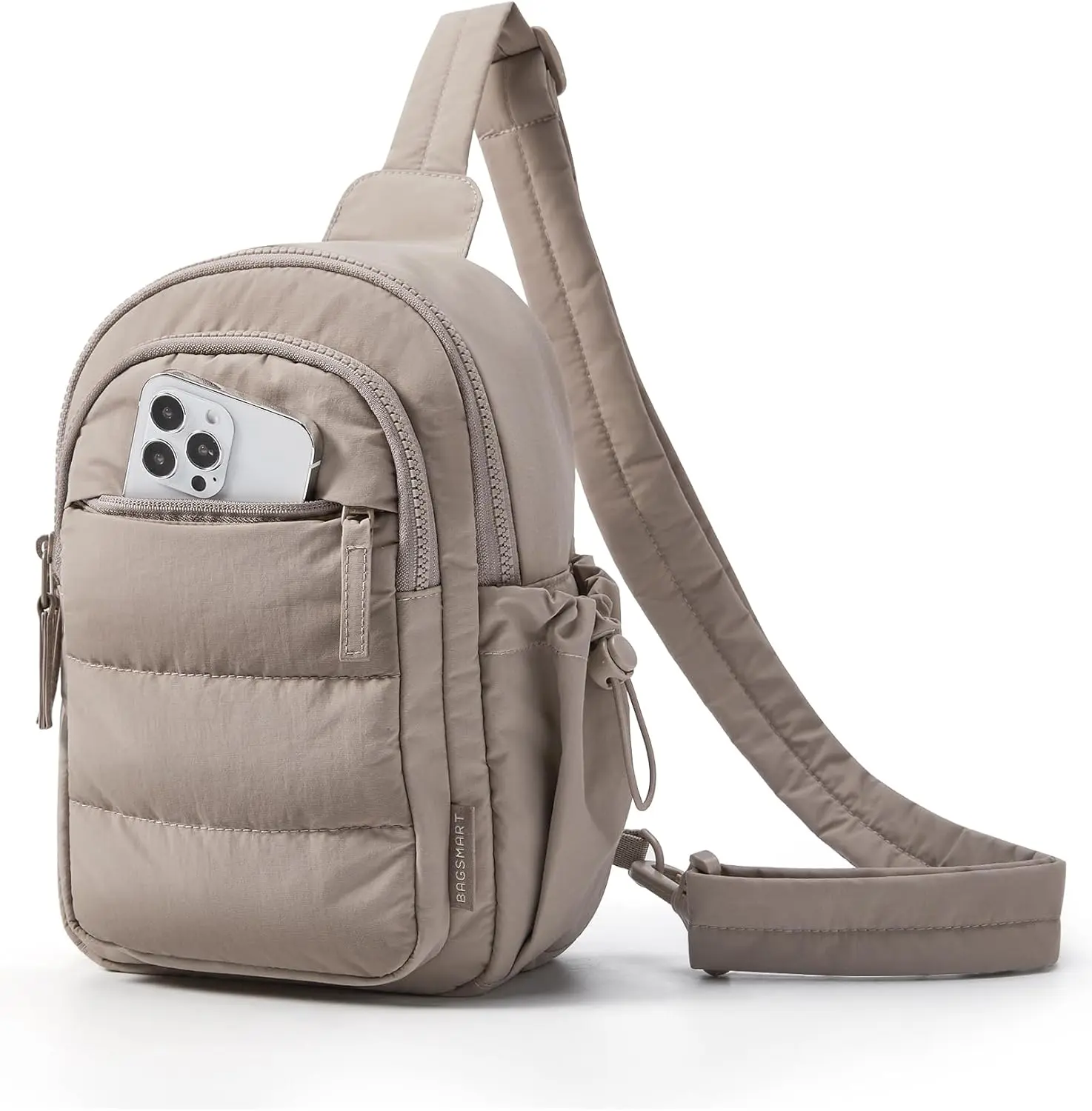BAGSMART Small Sling Bag for Women, Puffer Crossbody Bag Purses Hobo Handbag Fanny Packs for Travel Hiking