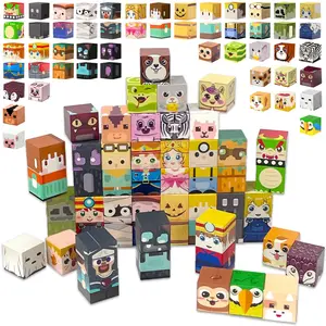 Animals & Human Theme Mini Size Magnetic Cubes Toys Set - STEM Set, 3+ Years Old Toy for Boys and Girls Learning Puzzle Toy, Suitable Halloween, Christmas Gift For Boys And Girls