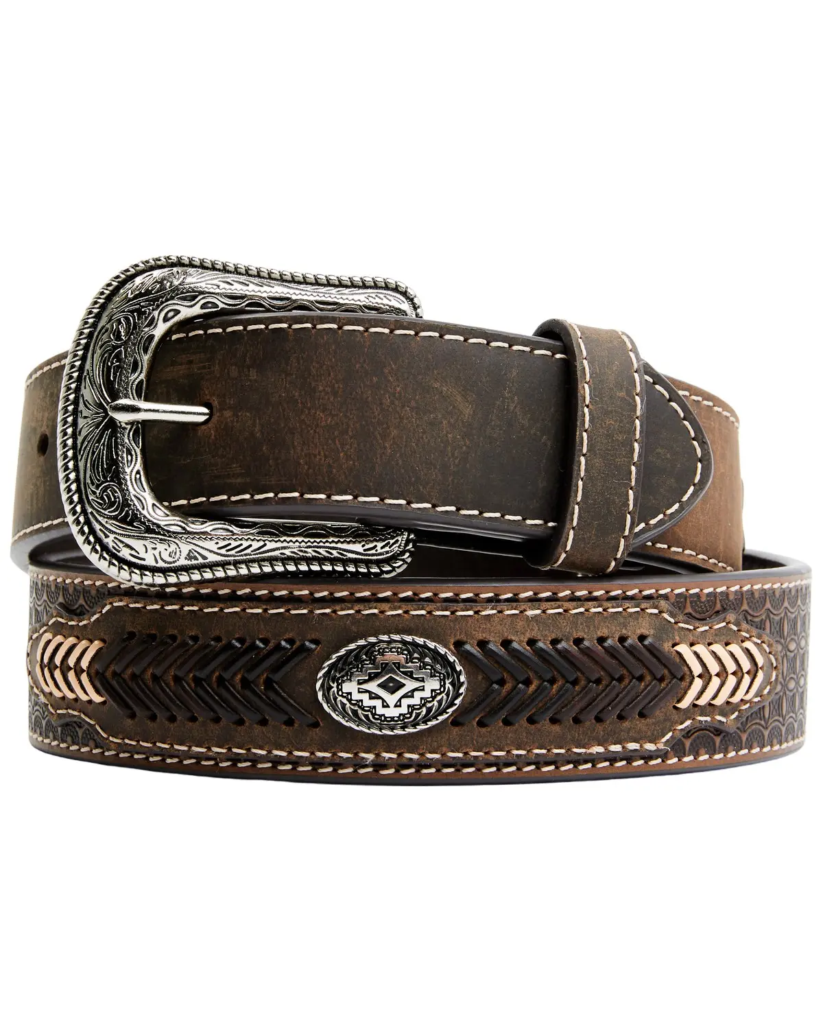 Cody James Men's Men'S Southwestern Concho Belt With Lace Detail - Cjasu22bt5