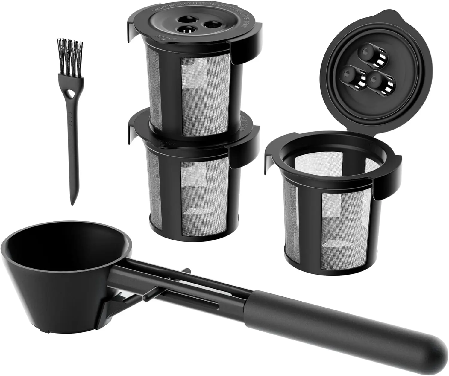 3 Reusable Coffee Pods for Ninja DualBrew Pro (3-Needle Version) – Fits CFP201, CFP301 (Old Model), CFP400 – Includes Scoop & Funnel – Refillable K Cup Alternative