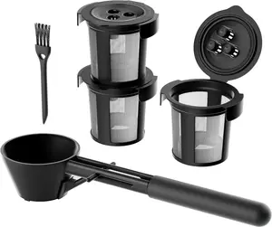 3 Reusable Coffee Pods for Ninja DualBrew Pro (3-Needle Version) – Fits CFP201, CFP301 (Old Model), CFP400 – Includes Scoop & Funnel – Refillable K Cup Alternative