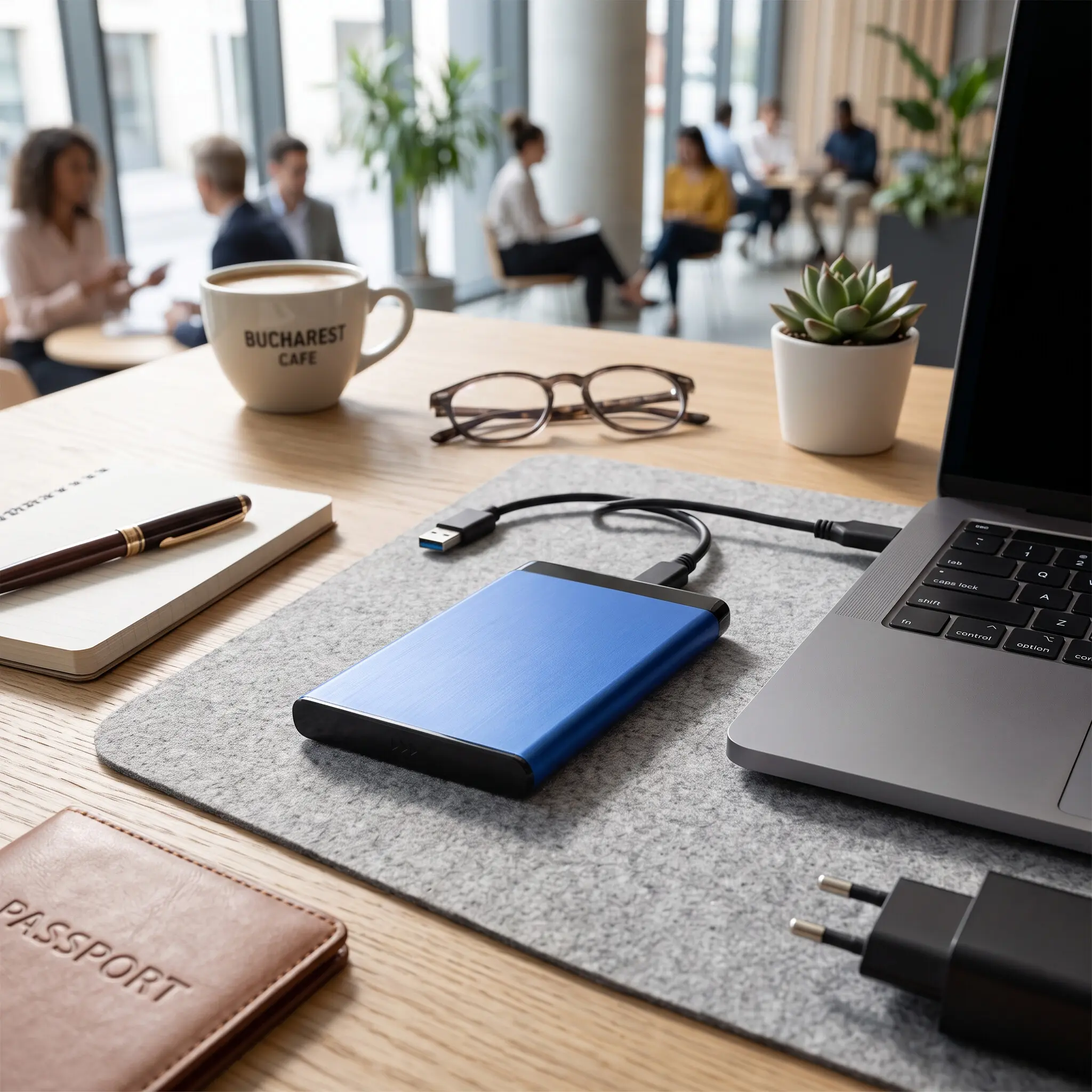 USB3.0 Portable Aluminum 2.5 Inch Hard Drive Enclosure, Support 8TB HDD SSD, Tool‑Free External Disk Case, NOT INCLUDE HARD