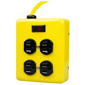 212 MAIN Coleman Cable 2177N 4-Outlet Metal Power Block - Multiple Sockets, Power Outlet Strip, Wall Extender, Power Outlets Strip