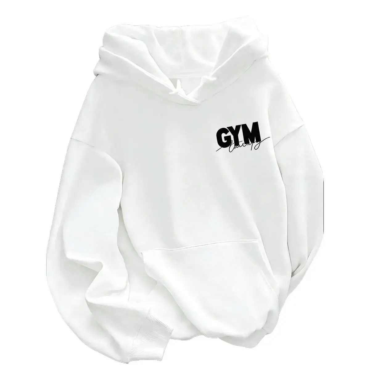 Women's Black "Gym Therapy" Graphic Oversized Hoodie - Hot-Selling Casual Top for Relaxed Active Style Looks, Perfect for Gym & Daily Wear, Trendy Pick with Bold Typography Print & Comfortable Soft Fabric