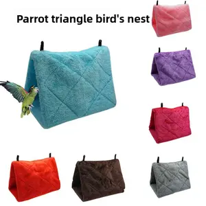 Velvet hamster nest, parrot and budgerigar winter bird nest, sugar glider warm cotton nest, triangular nest, cotton hammock