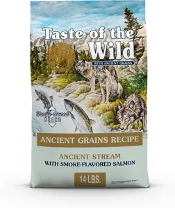 Taste of the Wild Ancient Stream All Life Stages High Protein Recipe with Smoke-Flavored Salmon & Ancient Grains Dry Dog Food 14lb