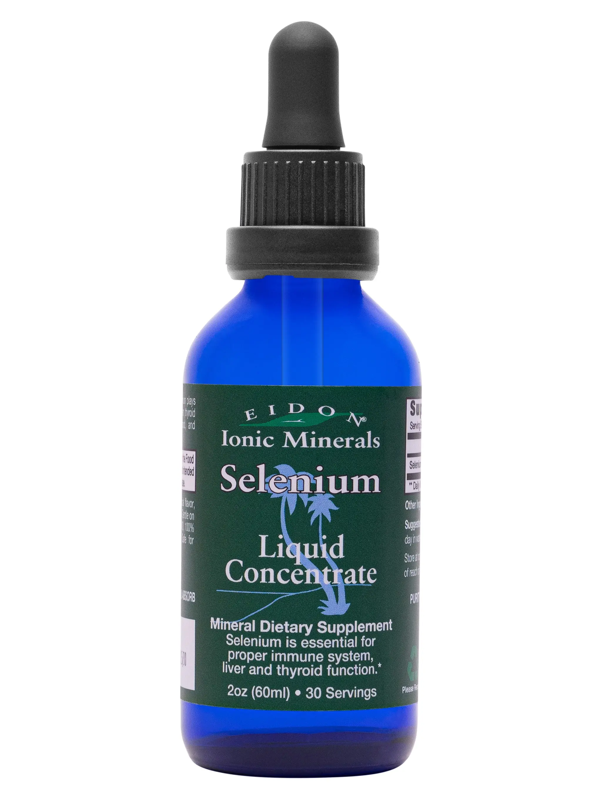 Eidon Ionic Minerals Liquid Selenium 2oz Concentrate Gluten Free GMO Free Dairy Free Antioxidant Complex Vitamin Supplement for Liver & Thyroid Health