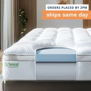 Viscosoft 4 Inch PillowTop Memory Foam Mattress Topper - Cooling Hybrid Dual Layer Mattress Pad - CertiPur-US Certified gel foam