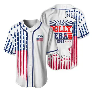 Dolly Reba Make America Fancy Baseball Jersey, American Flag Shirt for Men, Women, Button Down Summer Outfit, vintage style, Summer 2024 Jersey Style, Unisex Outfit