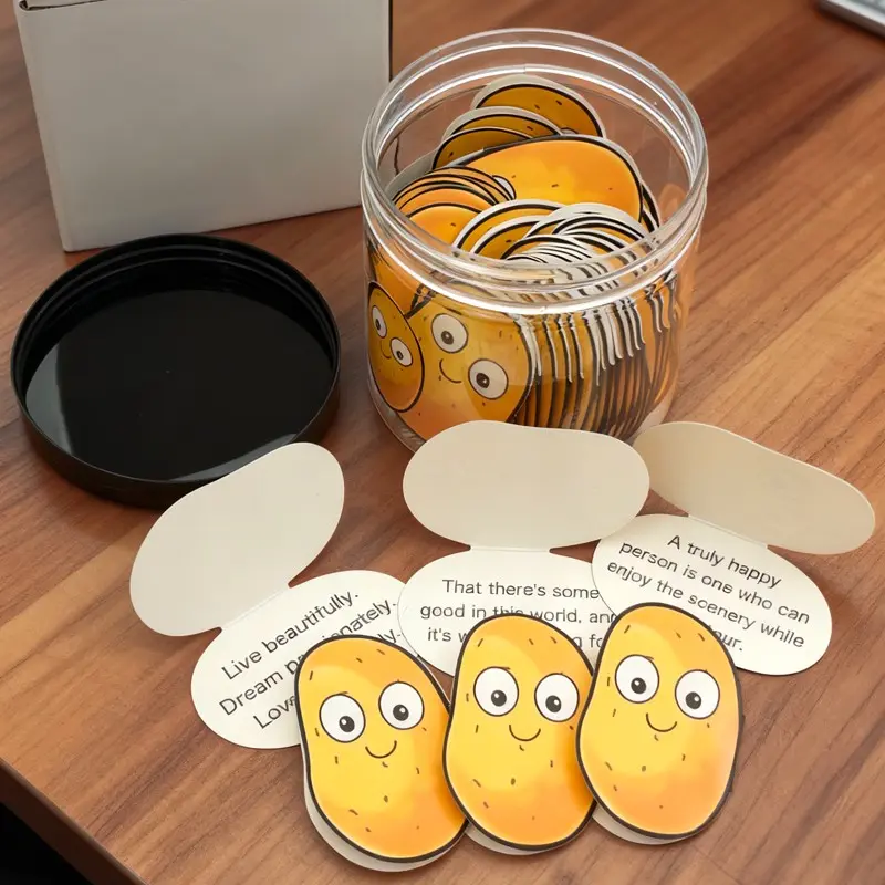 60 Piece Positive Potato Gift Set, Fun Affirmation Cards, Plastic Jar Potato Gifts, Mental Health Gifts, Ideal Friend Gift, Party Favors, Party Favor Packs