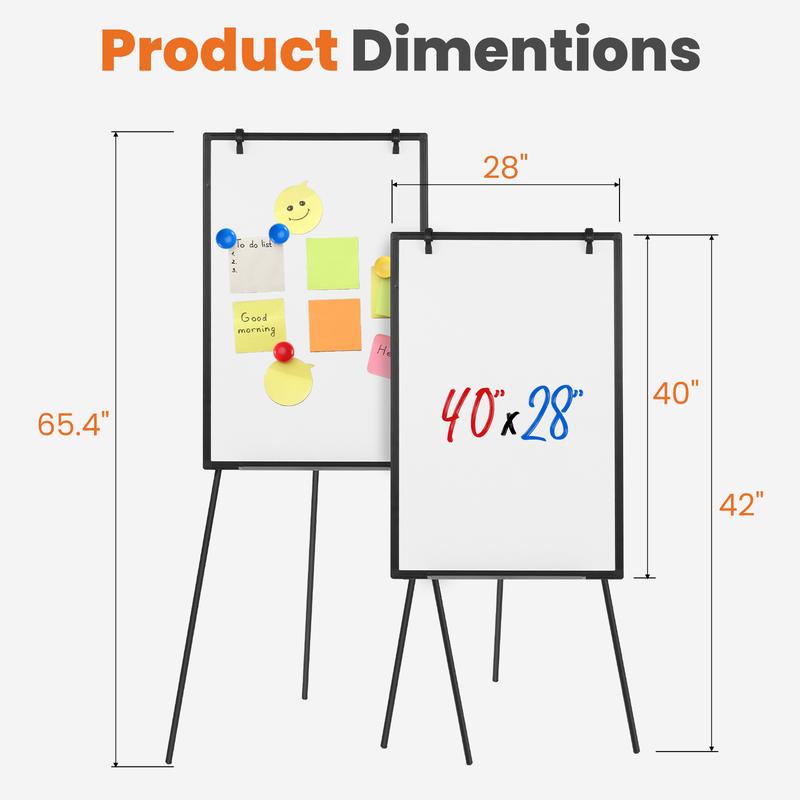 Whiteboard Easel, Magnetic White Board Dry Erase, Porbable Boards Height Adjustable, Dry Erase Board with Stand for School, Office and Home, Silver Aluminium Frame