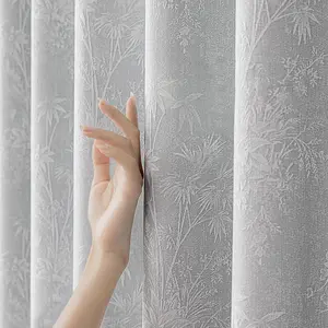 1PC Vintage Chinese Aesthetic Chenille Window Curtain in Luxurious, Elegant Home Decoration for Living Room & Bedroom, Customizable Design, Thermal Insulated Curtain