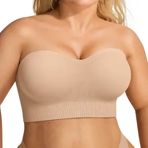 OEAK Women Comfortable Bandeau Strapless Bra Comfort Non-Slip Seamless Bras Wireless Tube Top Bra Invisible Bralette