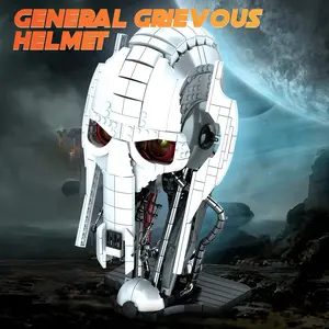 788pcs Moc General Helmet Creative Series Building Blocks Set, DIY Horror Mask Model Kit, Room Decoration Gift for Christmas & Birthdays, Building Block Sets