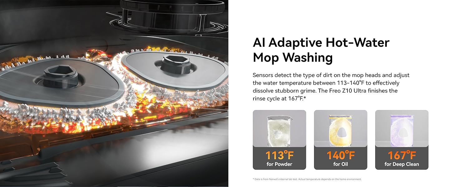 NARWAL Freo Z10 Ultra Robot Vacuum and Mop Combo, Dual RGB Cameras and Chips, AI Avoidance, 8N Corner to Edge Deep Cleaning, Dry-Wet Separation, 18000Pa, Hot Water Wash & Self-Emptying, Gray