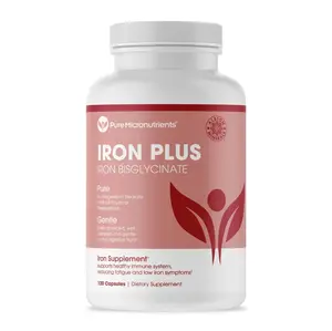 Iron Plus Supplement – Gentle Iron Bisglycinate with Folinic Acid & Vitamin C, 120 Capsules