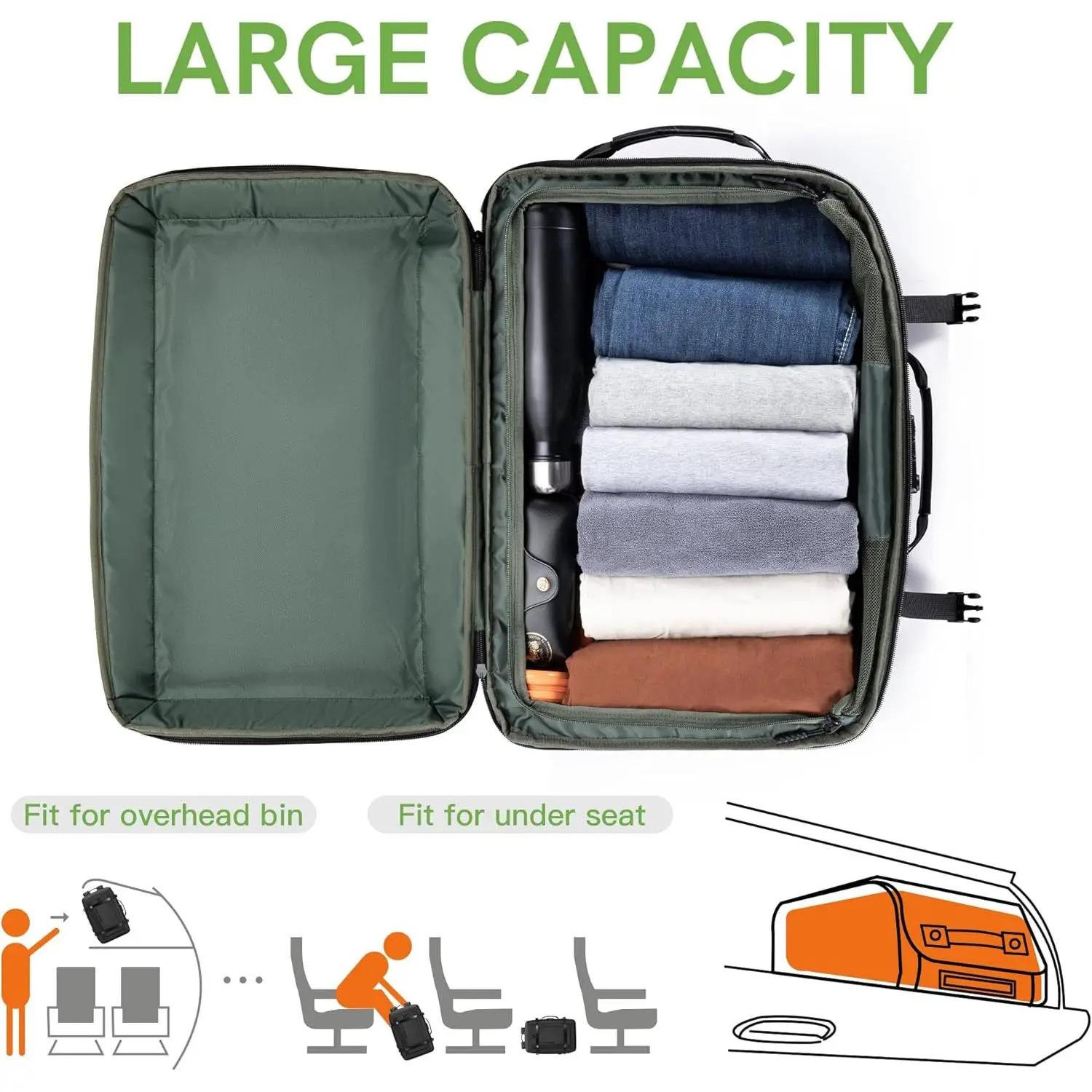 VGOAL Expandable Travel Backpack Carry-on Flight Approved Daypack Weekender Luggage Briefcase Soft Outdoors Usage Made in China